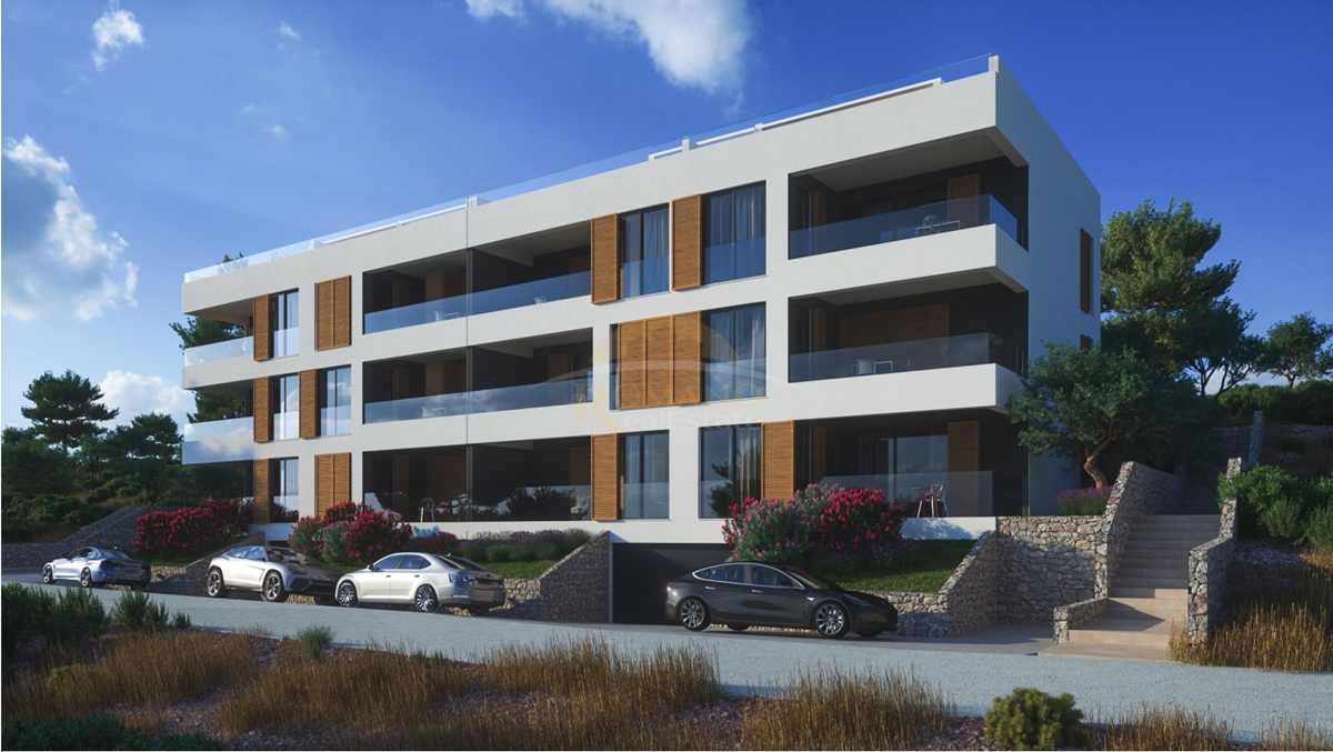 Dvosobno stanovanje z razgledom na morje na Čiovu, območje Salduna blizu kampa Rožac - 64 m2